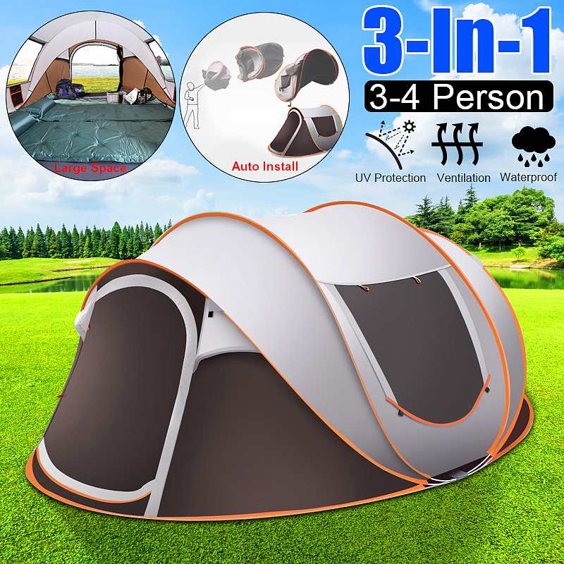 Automatic Open Up Tent, 3-4 Person