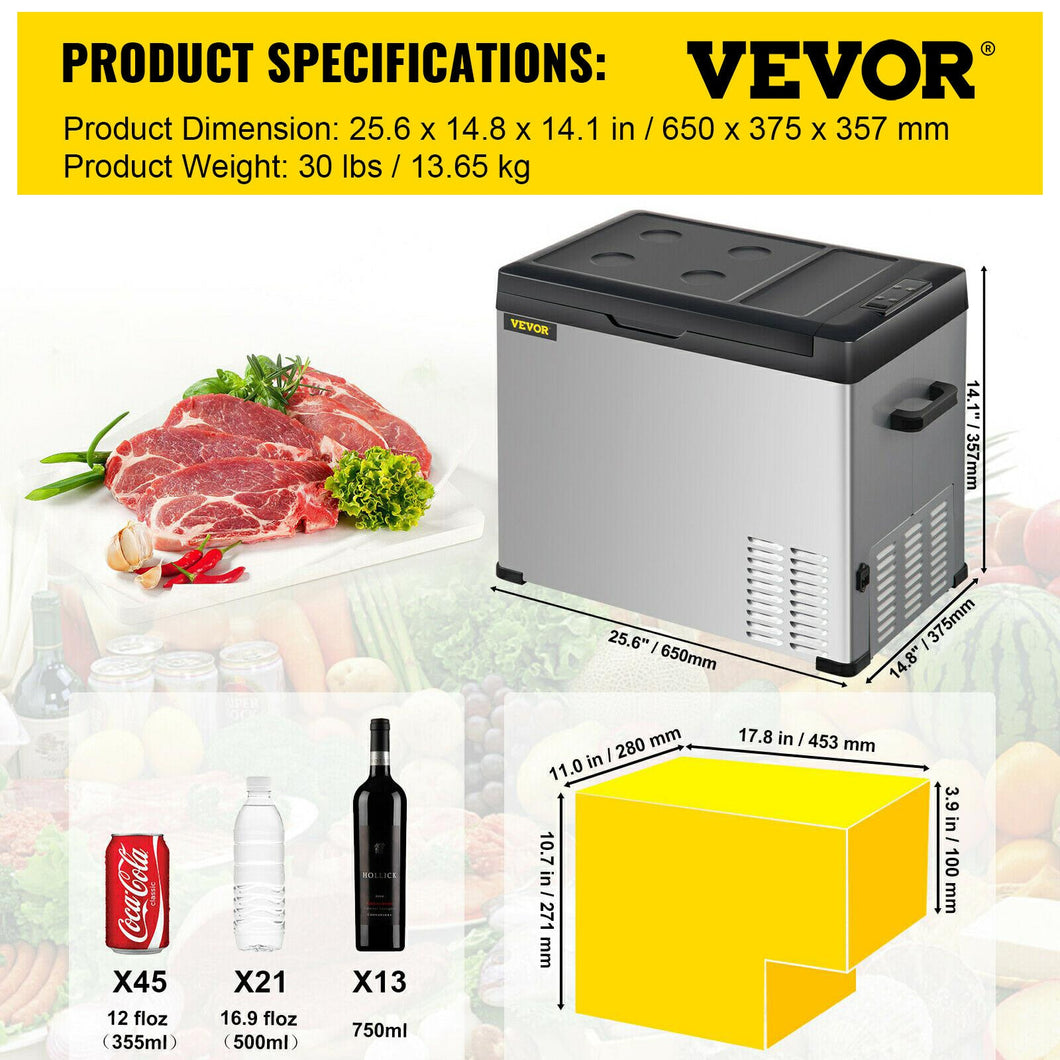 VEVOR Mini Car Refrigerator Portable Fridge Freezer